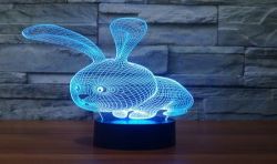 Lámpara 3D con forma de conejo para niños