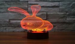 Lámpara 3D con forma de conejo para niños