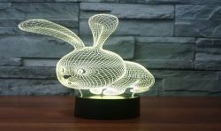 Lámpara 3D con forma de conejo para niños
