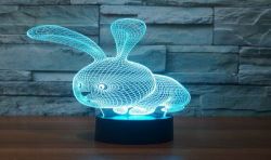 Lámpara 3D con forma de conejo para niños