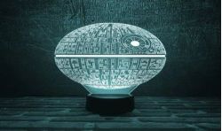 Lampara LED Efecto 3D Estrella de la Muerte