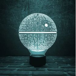 Lampara LED Efecto 3D Estrella de la Muerte