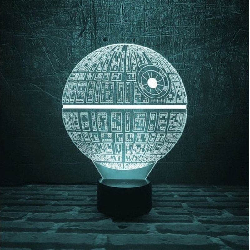 Lampara LED Efecto 3D Estrella de la Muerte