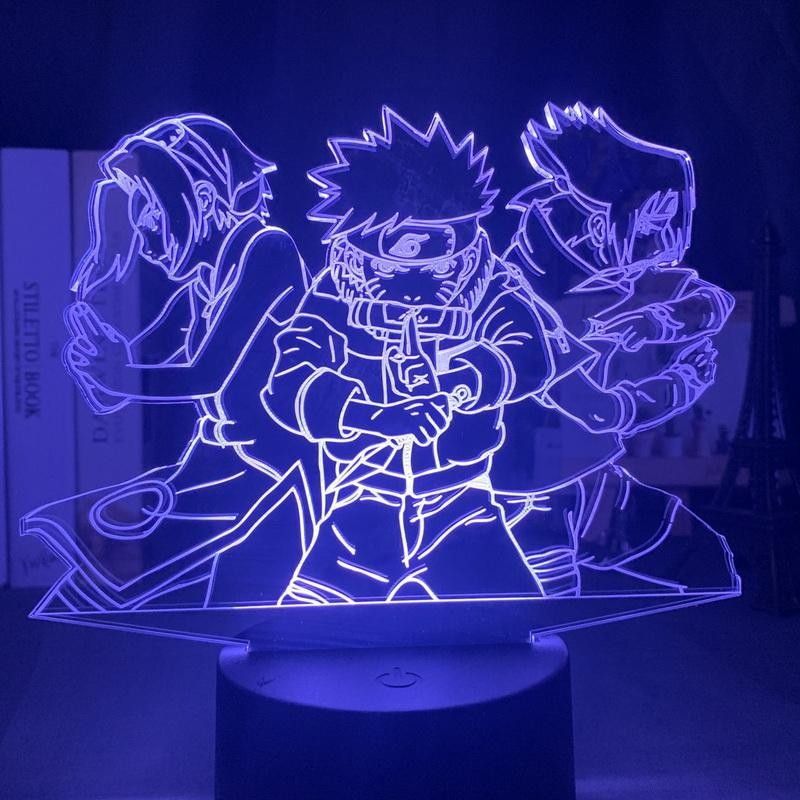 Lámpara efecto 3D Equipo de Naruto Lámpara efecto 3D Equipo de Naruto