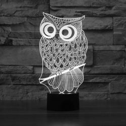 Lámpara infantil con dibujo de Buho - Efecto 3D