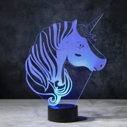 Lampara infantil LED 3D diseño Unicornio