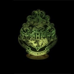 Lampara de Harry Potter - Logo Hogwarts 3D
