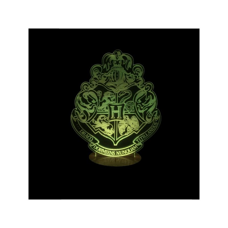 Lampara de Harry Potter - Logo Hogwarts 3D