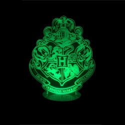 Lampara de Harry Potter - Logo Hogwarts 3D