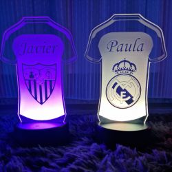 Lámpara Camiseta Fútbol Personalizada - ¡Añade tu Nombre y tu Equipo Favorito!