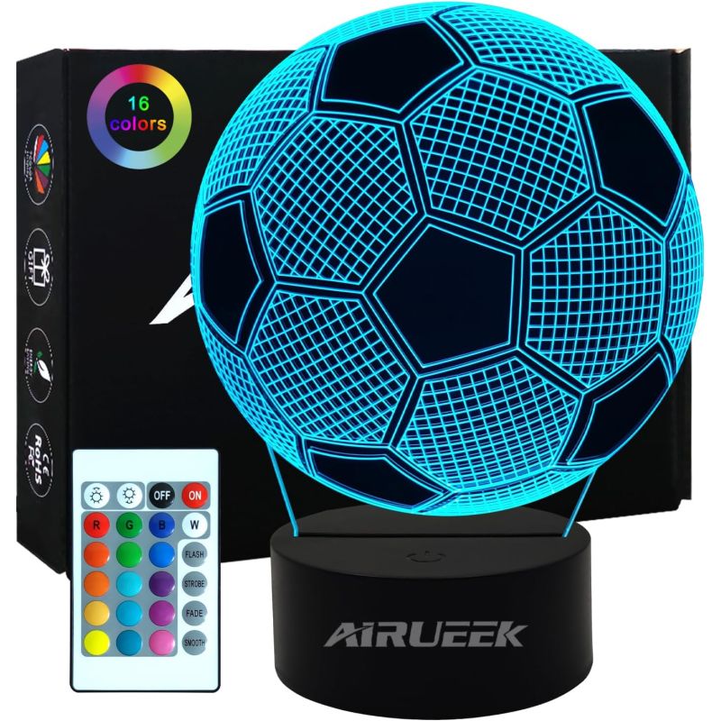 Lámpara Balón de Fútbol Personalizada - Regalo de Fútbol para Niños - Luz de Noche 3D con LED y Control Remoto Lámpara Balón de Fútbol Personalizada - Regalo de Fútbol para Niños - Luz de Noche 3D con LED y Control Remoto