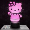 Lampara Infantil Hello Kitty 3D - Lámpara de mesilla de noche, luz nocturna táctil ilusión 3D, regalo para niños y niñas.