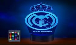 Lámpara Escudo Real Madrid - Efecto 3D - Fútbol para regalar.