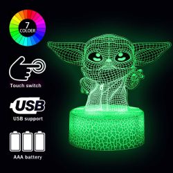 Lámpara 3D Star Wars para niños - Multicolor - Yoda