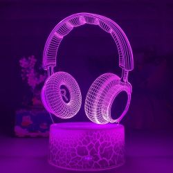 Lámpara LED Auriculares Gaming 3D