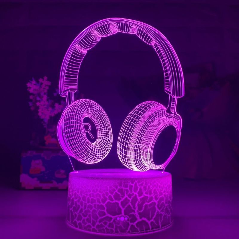 Lámpara LED Auriculares Gaming 3D Lámpara LED Auriculares Gaming 3D